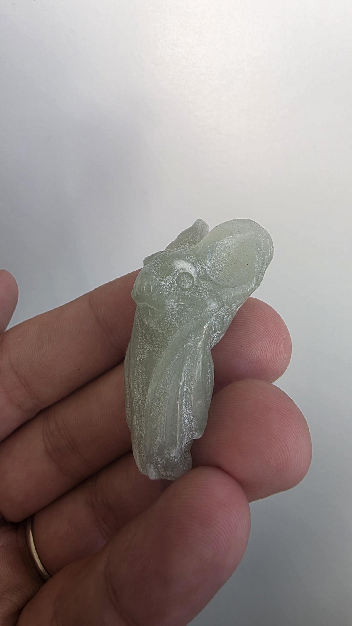 Small Crystal Bat Carvings ~ Rose Quartz ~ Green Aventurine ~ Tree Agate