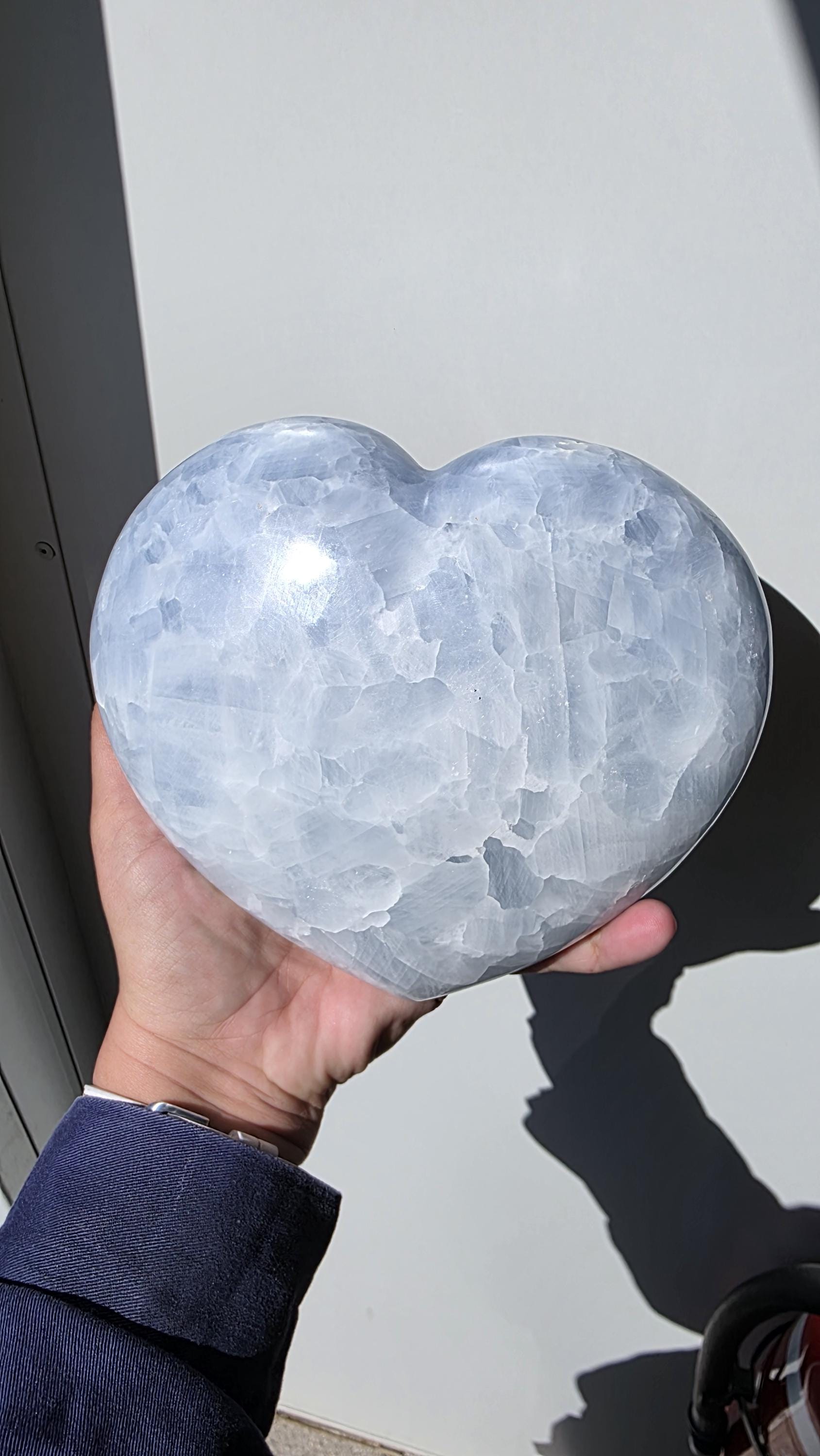 XL Statement Blue Calcite Heart ~ 2.9kgs