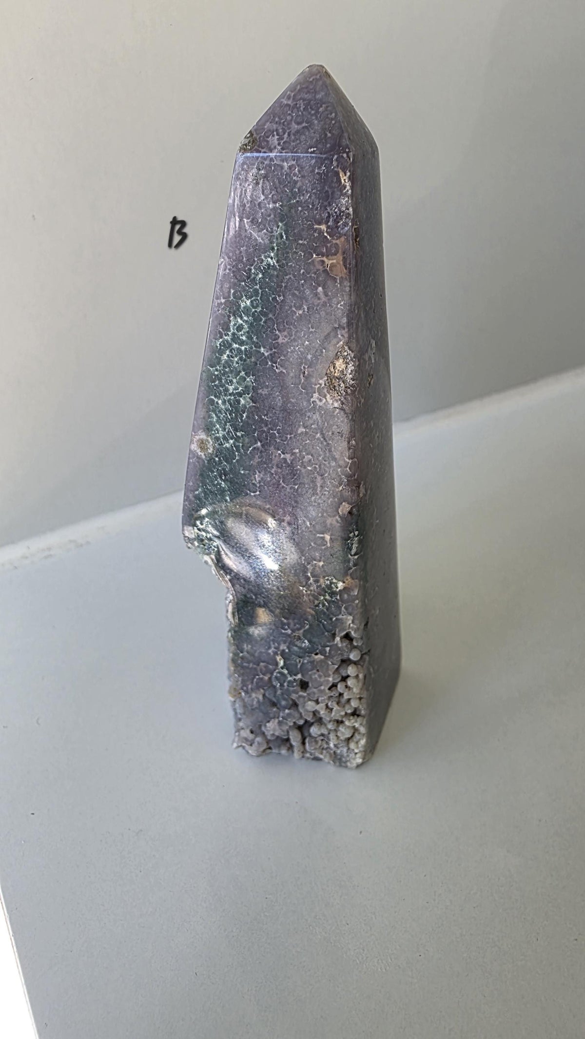 Polished Grape Agate Points: Botryoidal Chalcedony Towers (9.5-10cm)