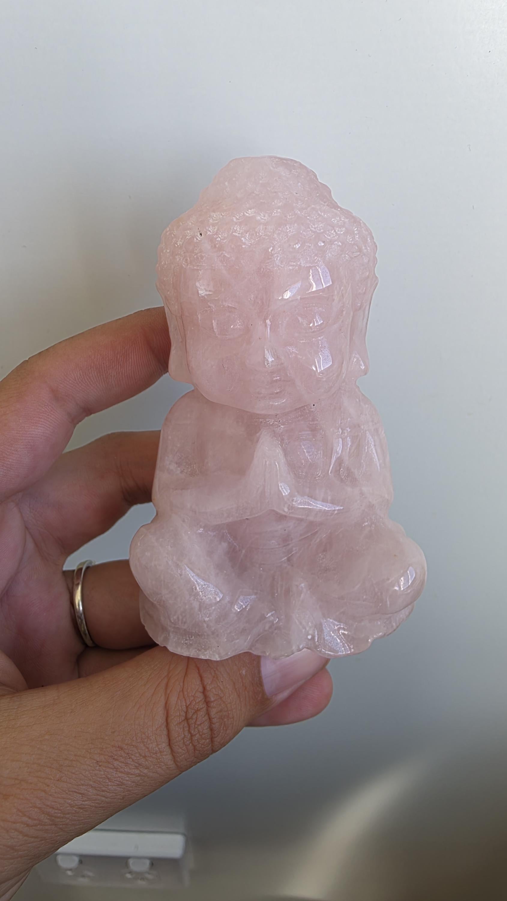 Rose Quartz Carved Baby Buddas