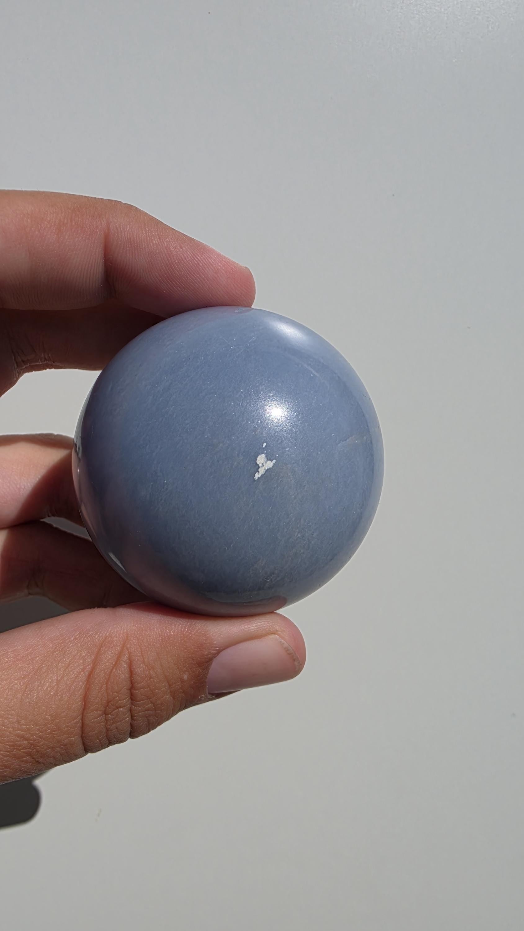 Puruvian Angelite Sphere ~ Blue Anhydrite