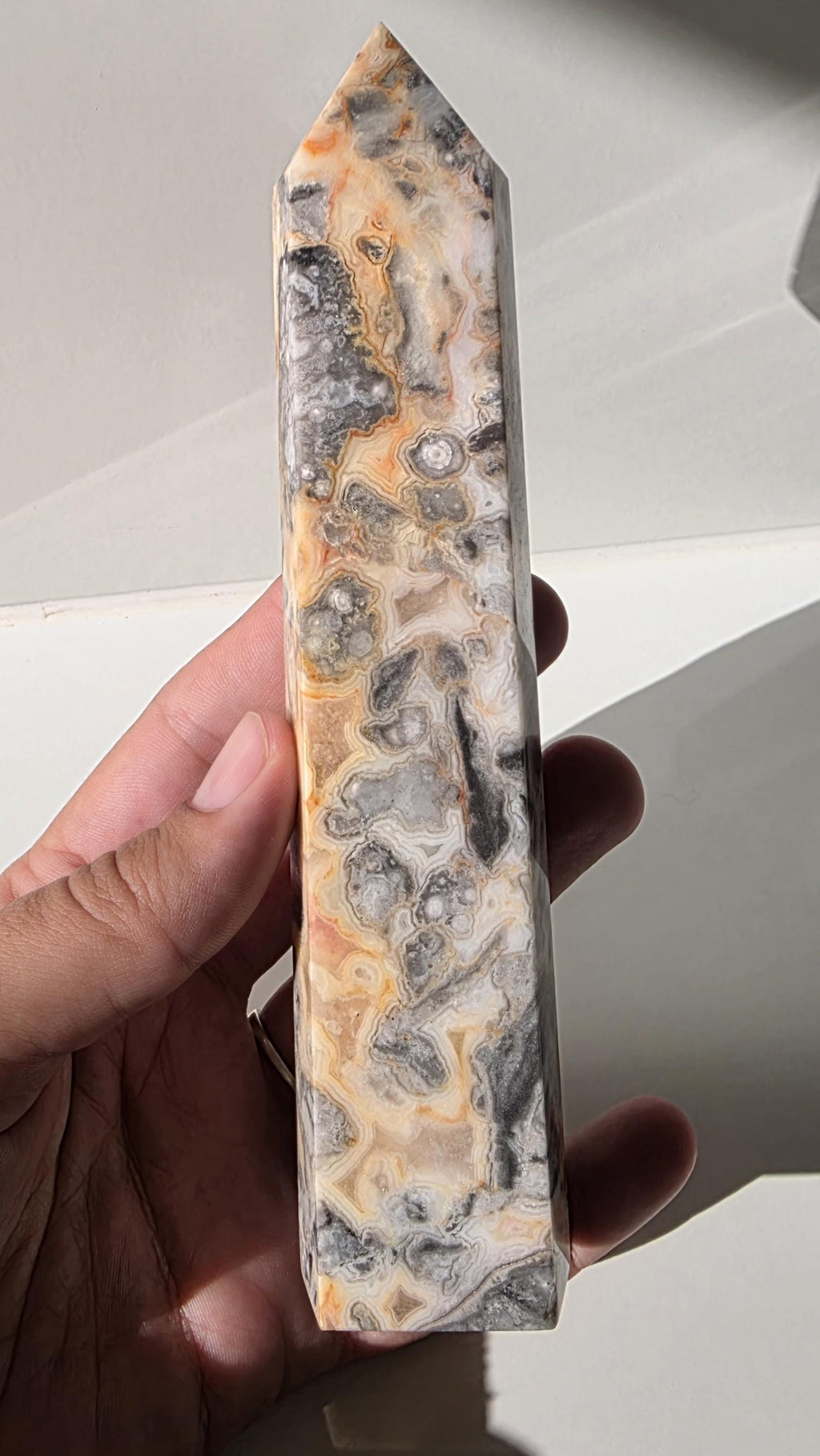Mexican Crazy Lace Agate Tower