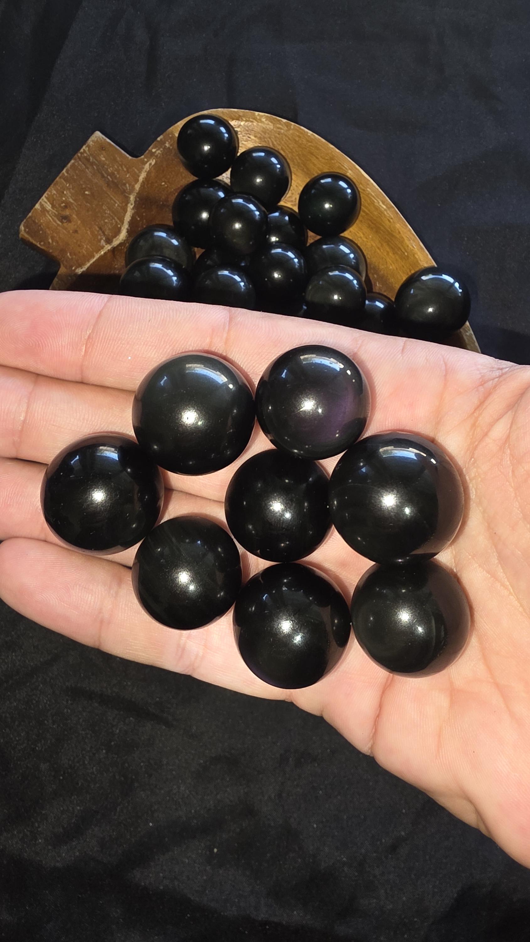 Mini Rainbow Obsidian Spheres Intuitively Chosen