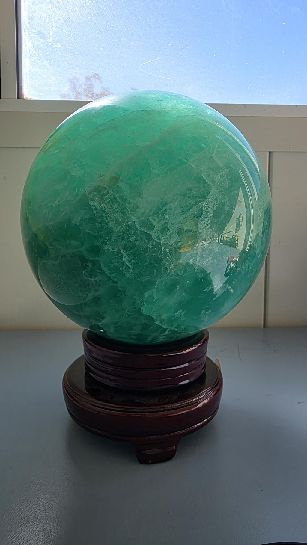 XXXL Green Fluorite Statement Sphere 7.6KGS!
