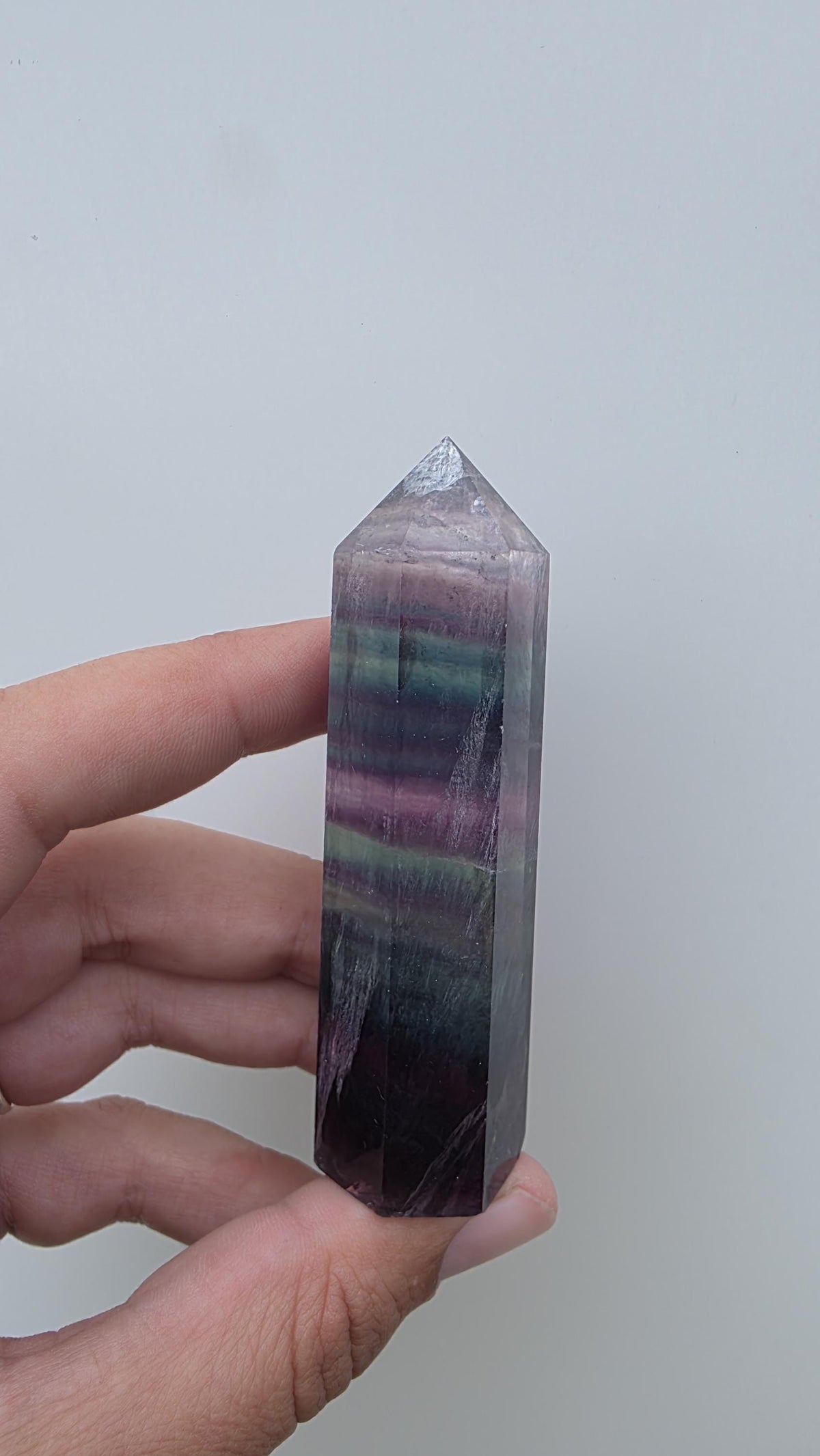 Rainbow Fluorite crystal point