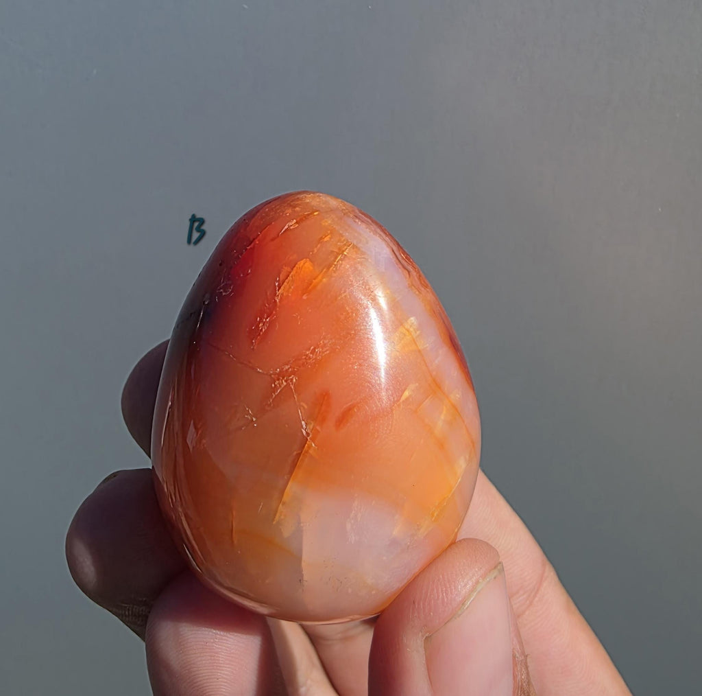 Polished Carnelian Crystal Egg