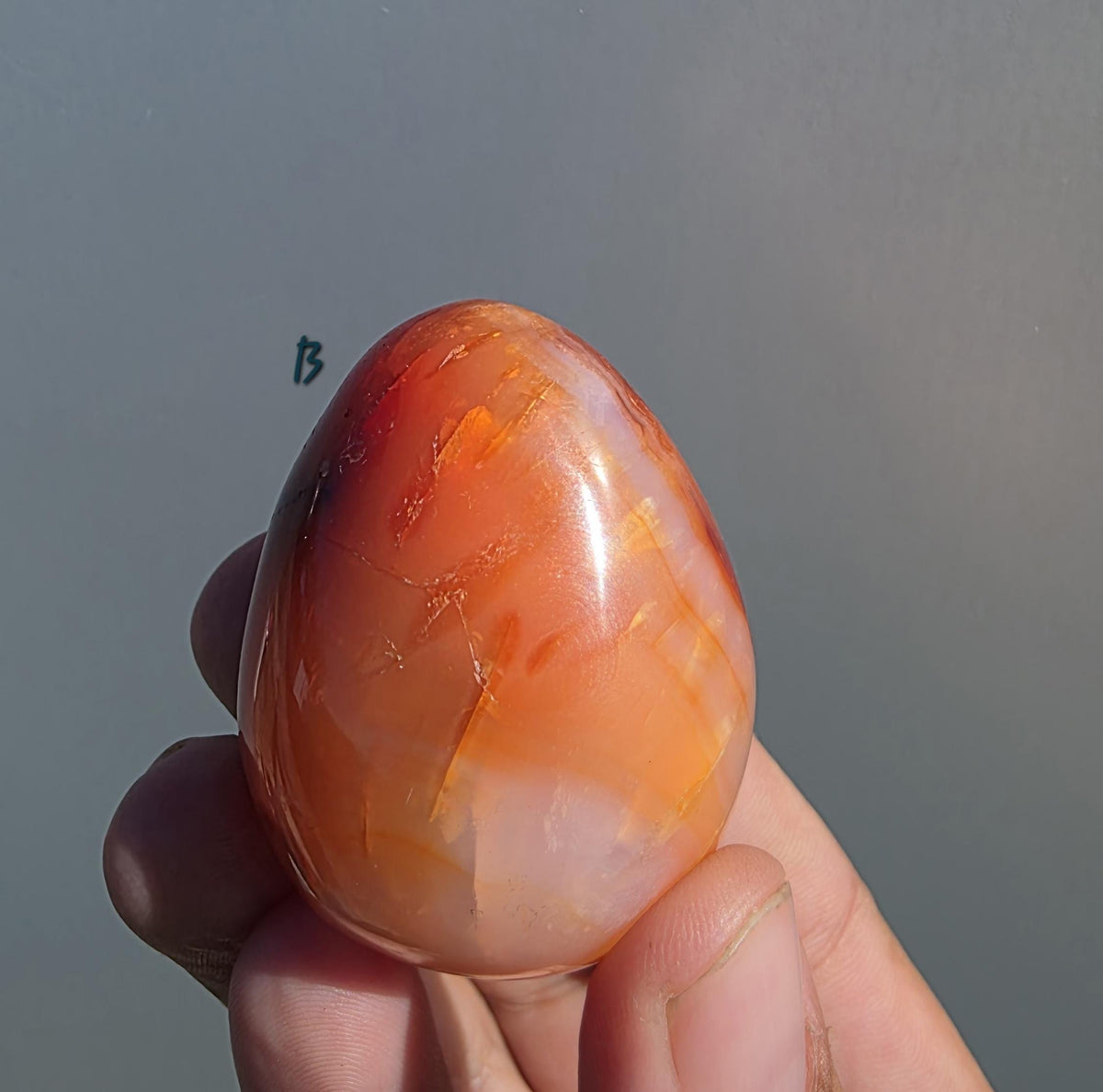 Polished Carnelian Crystal Egg