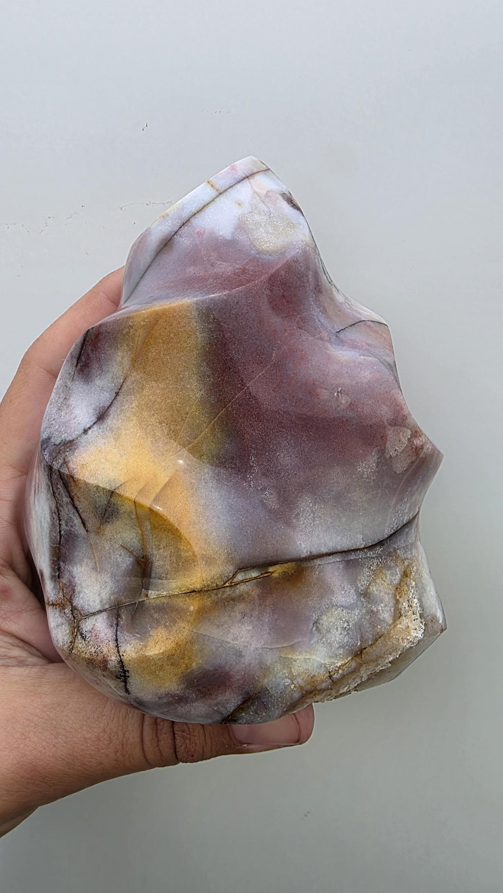 Large Polished Ocean Jasper flame carving