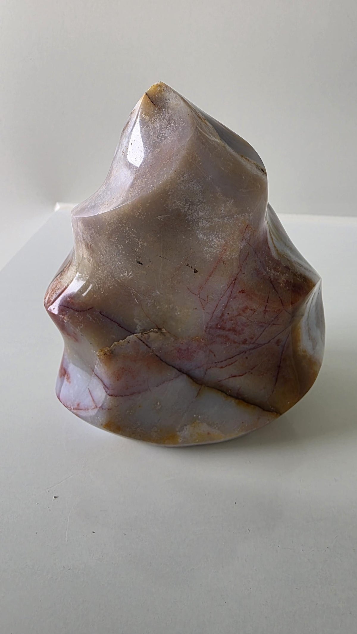 Large Polished Ocean Jasper flame carving