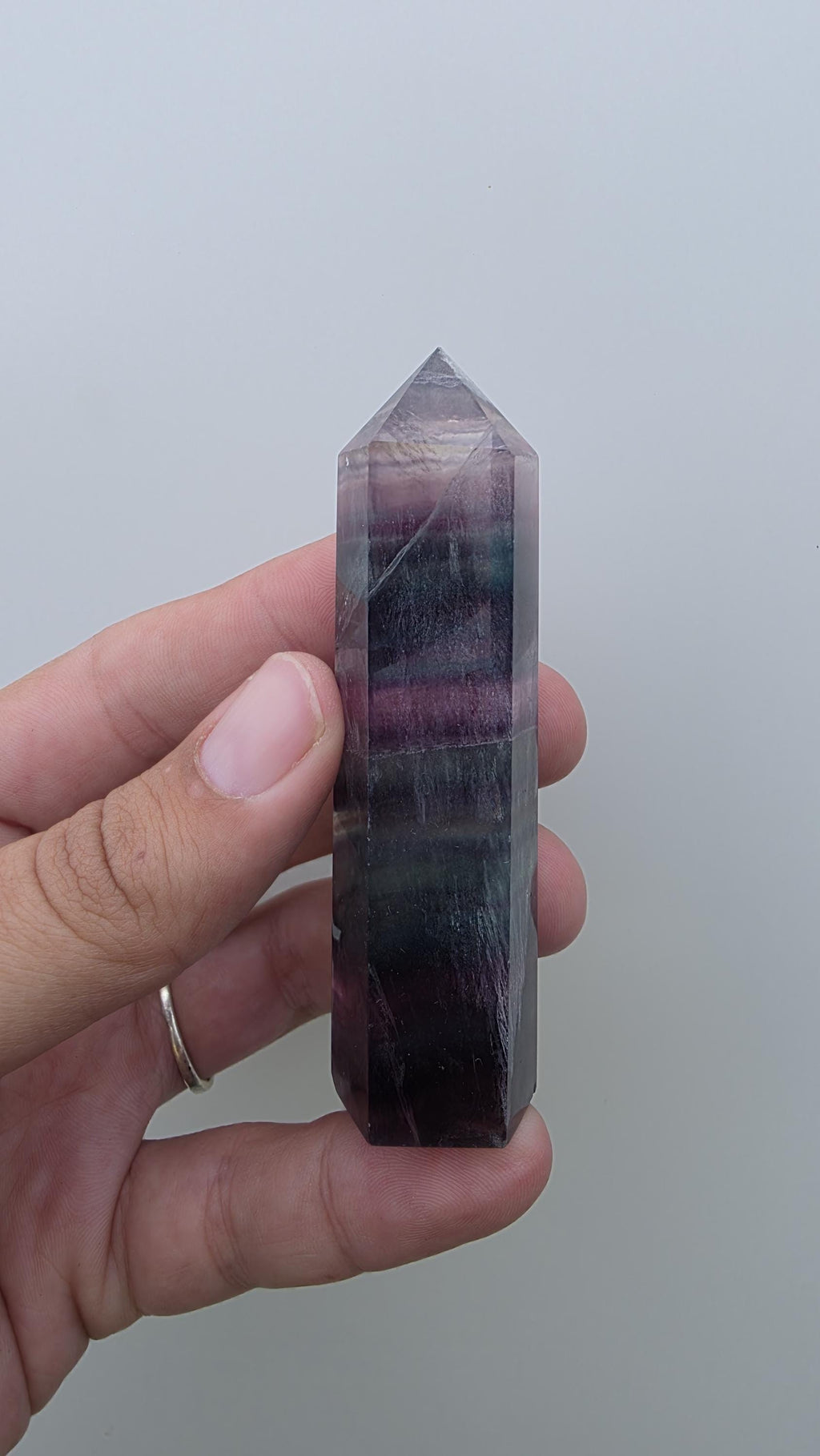 Rainbow Fluorite crystal point