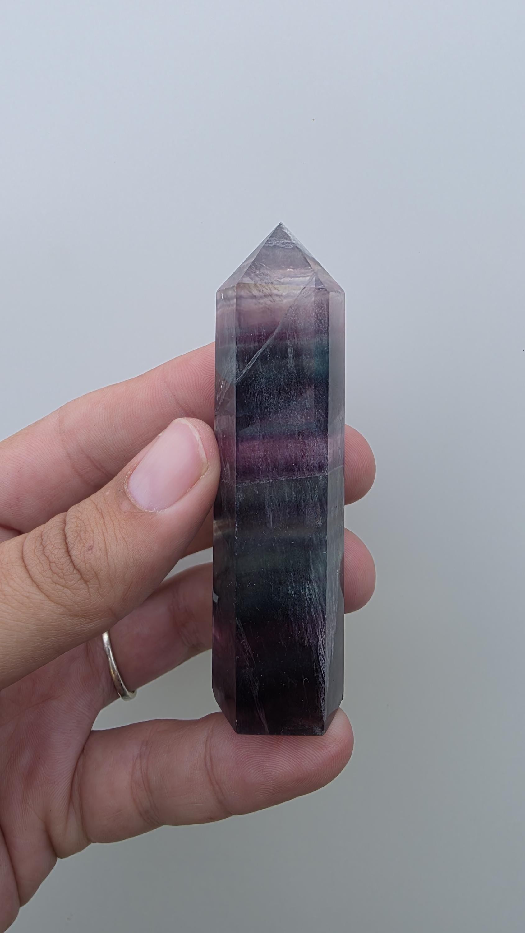 Rainbow Fluorite crystal point