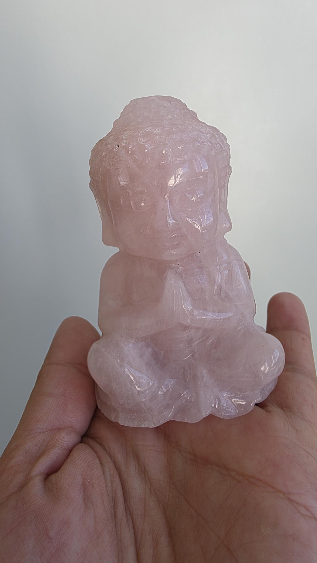 Rose Quartz Carved Baby Buddas
