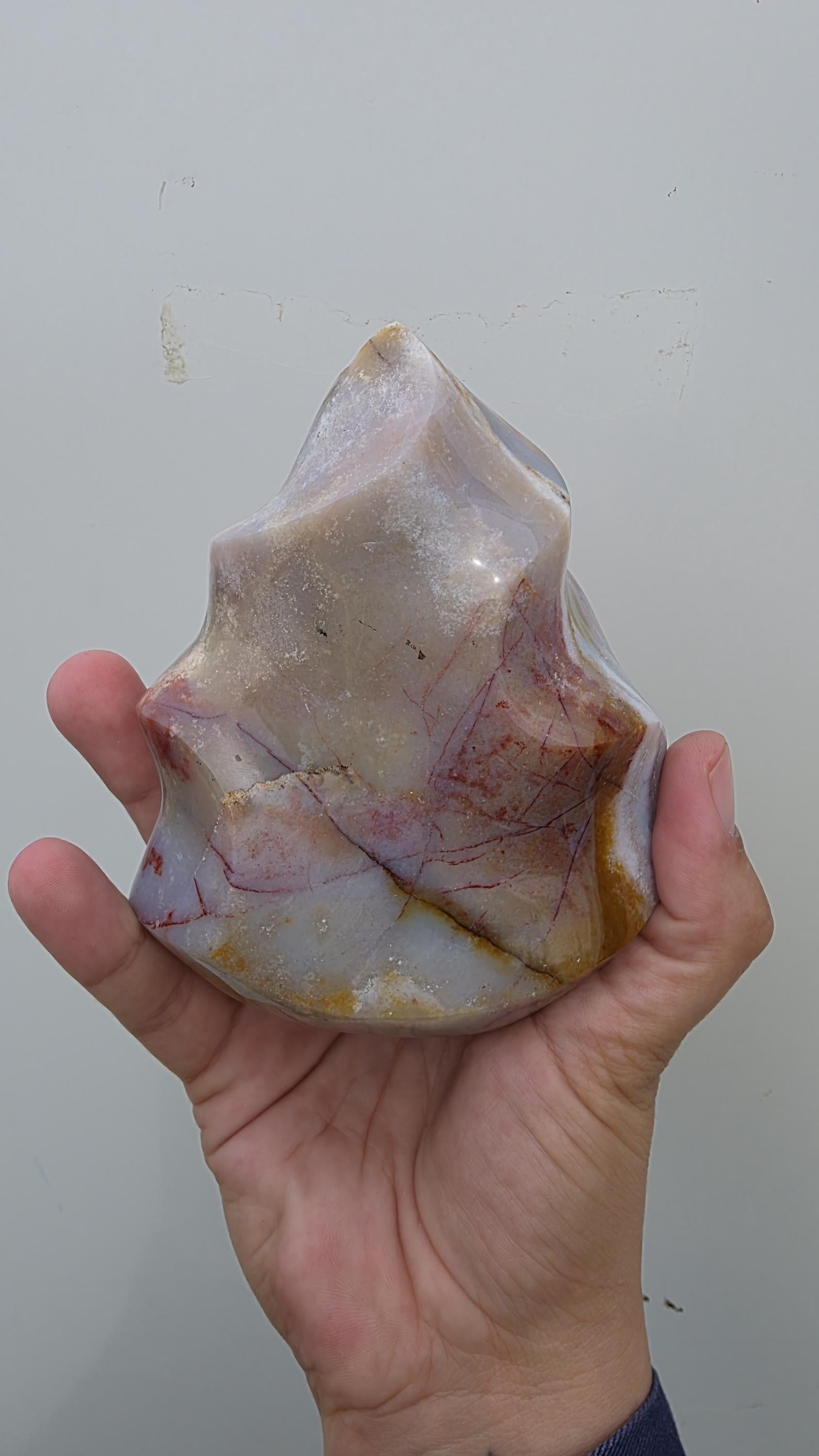 Large Polished Ocean Jasper flame carving