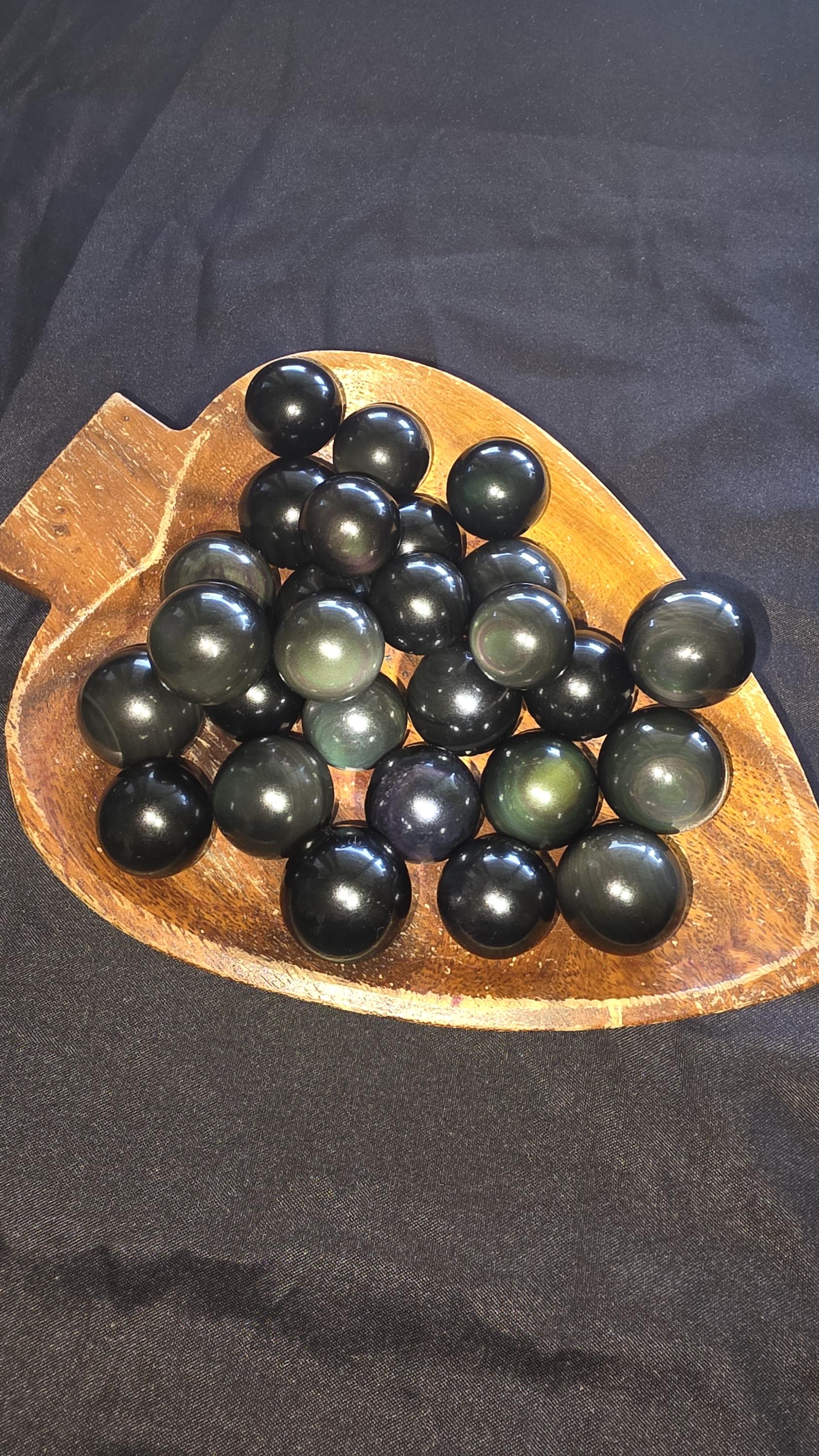 Mini Rainbow Obsidian Spheres Intuitively Chosen