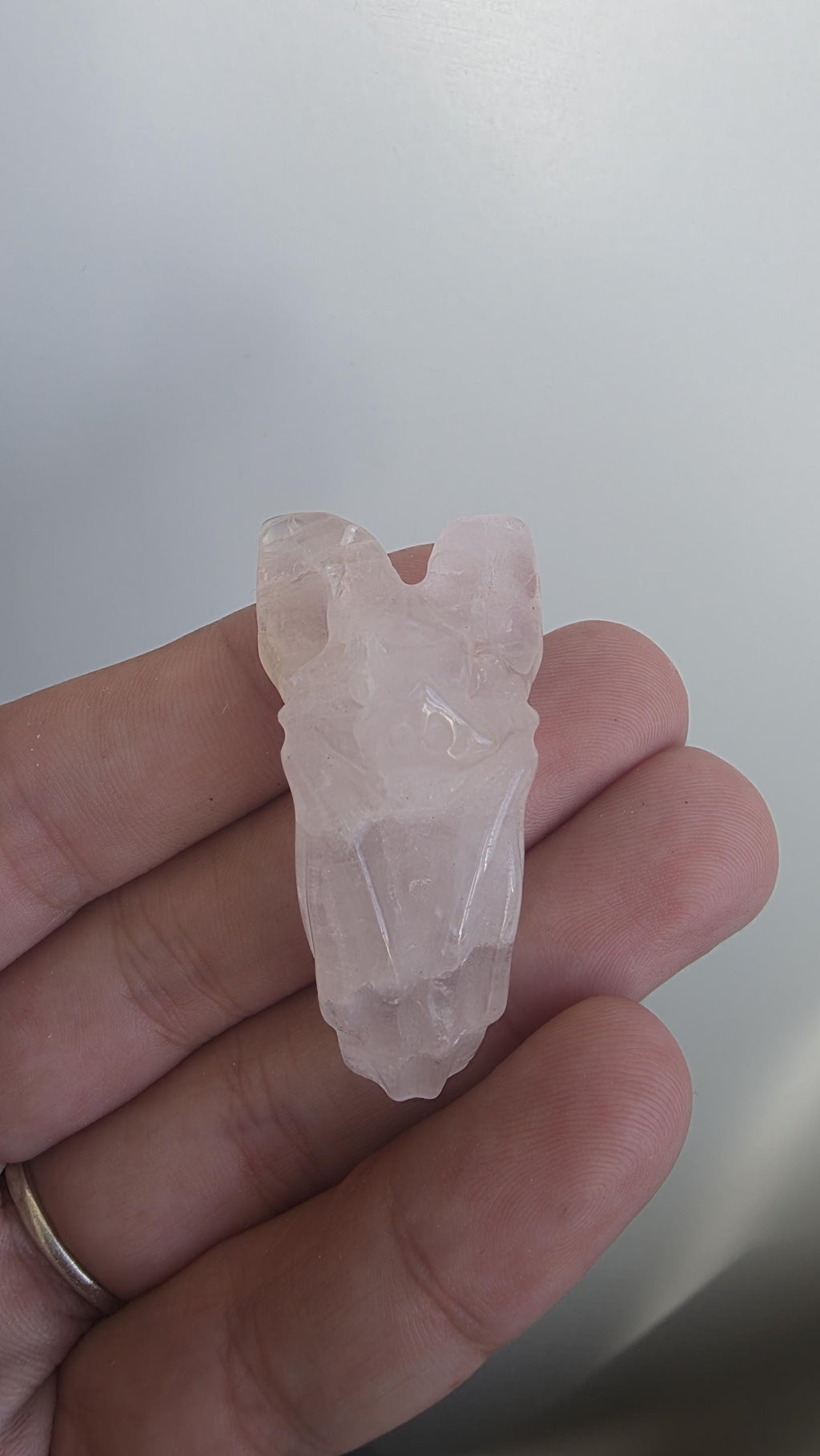 Small Crystal Bat Carvings ~ Rose Quartz ~ Green Aventurine ~ Tree Agate