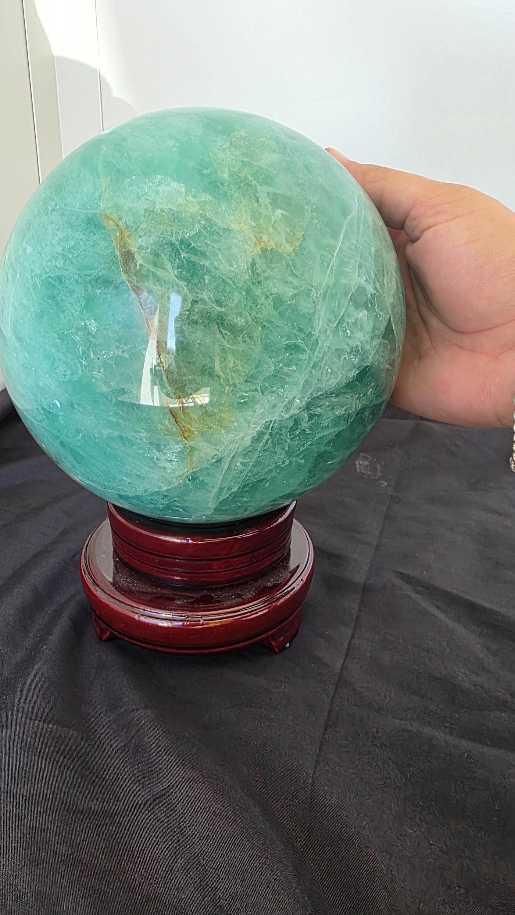 XXXL Green Fluorite Statement Sphere 7.6KGS!