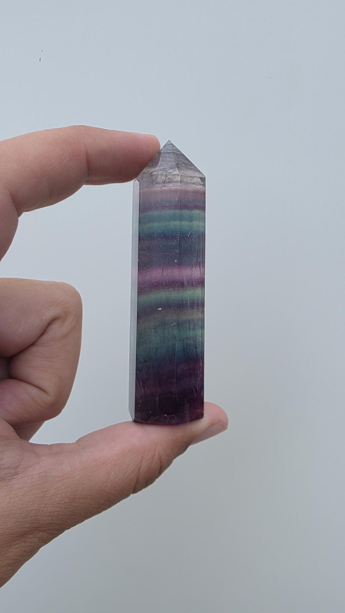Rainbow Fluorite crystal point