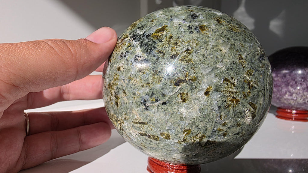 Large Prehnite Sphere