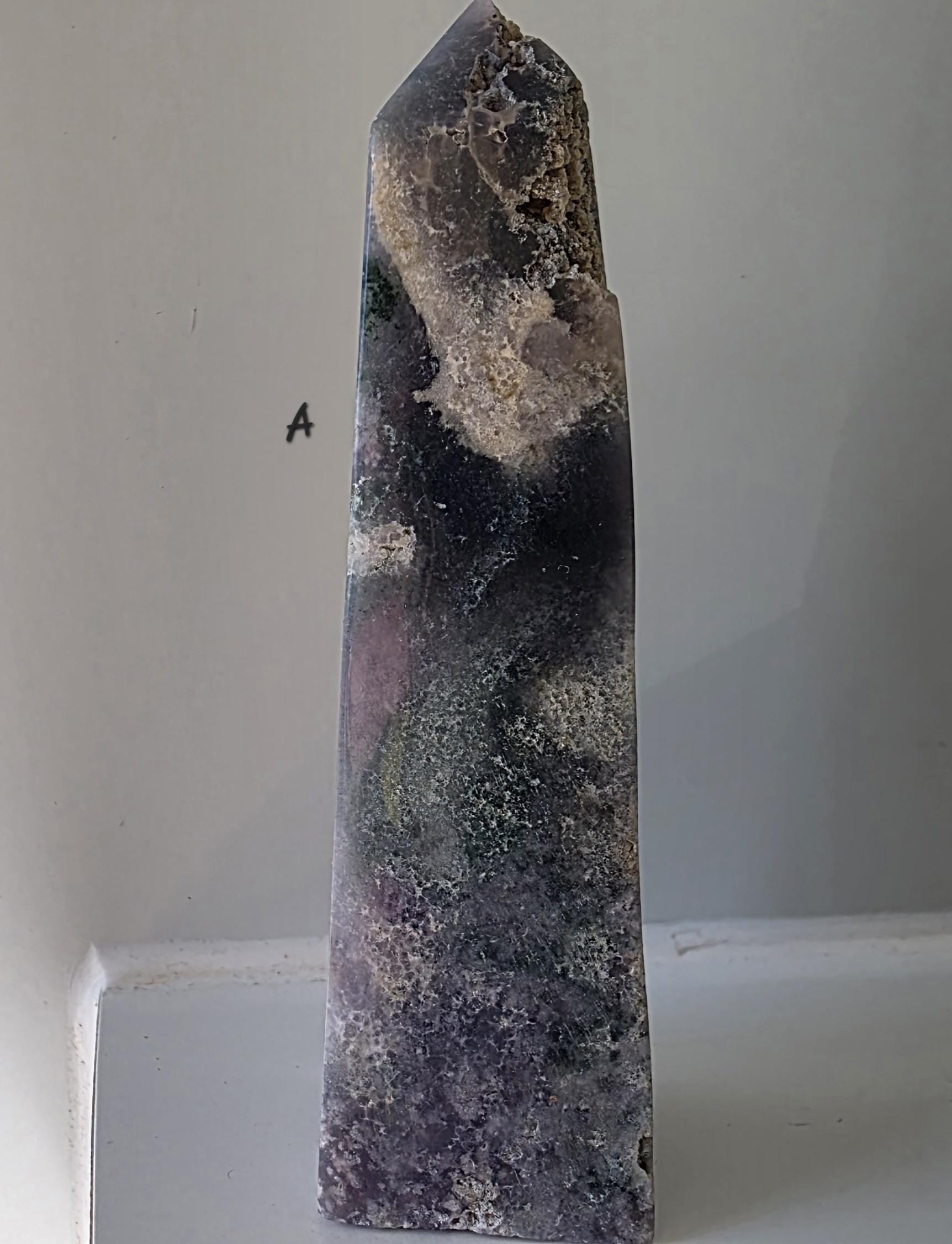 Polished Grape Agate Points: Botryoidal Chalcedony Towers (9.5-10cm)