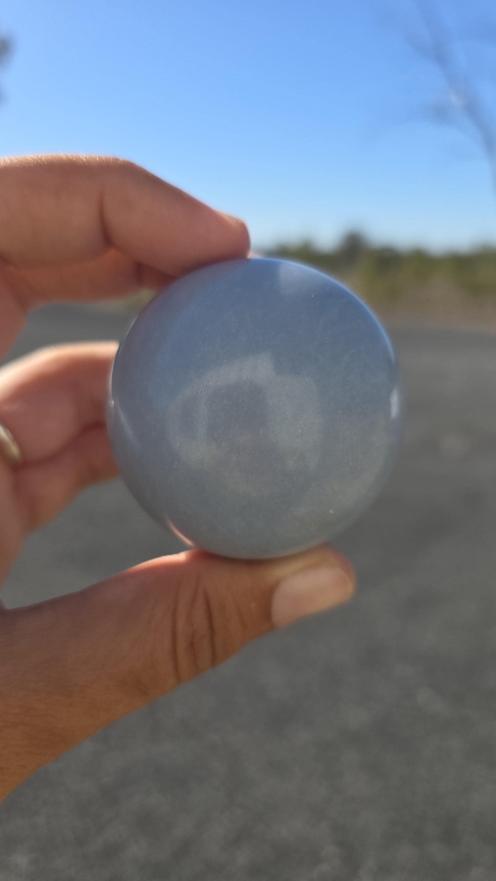 Puruvian Angelite Sphere ~ Blue Anhydrite