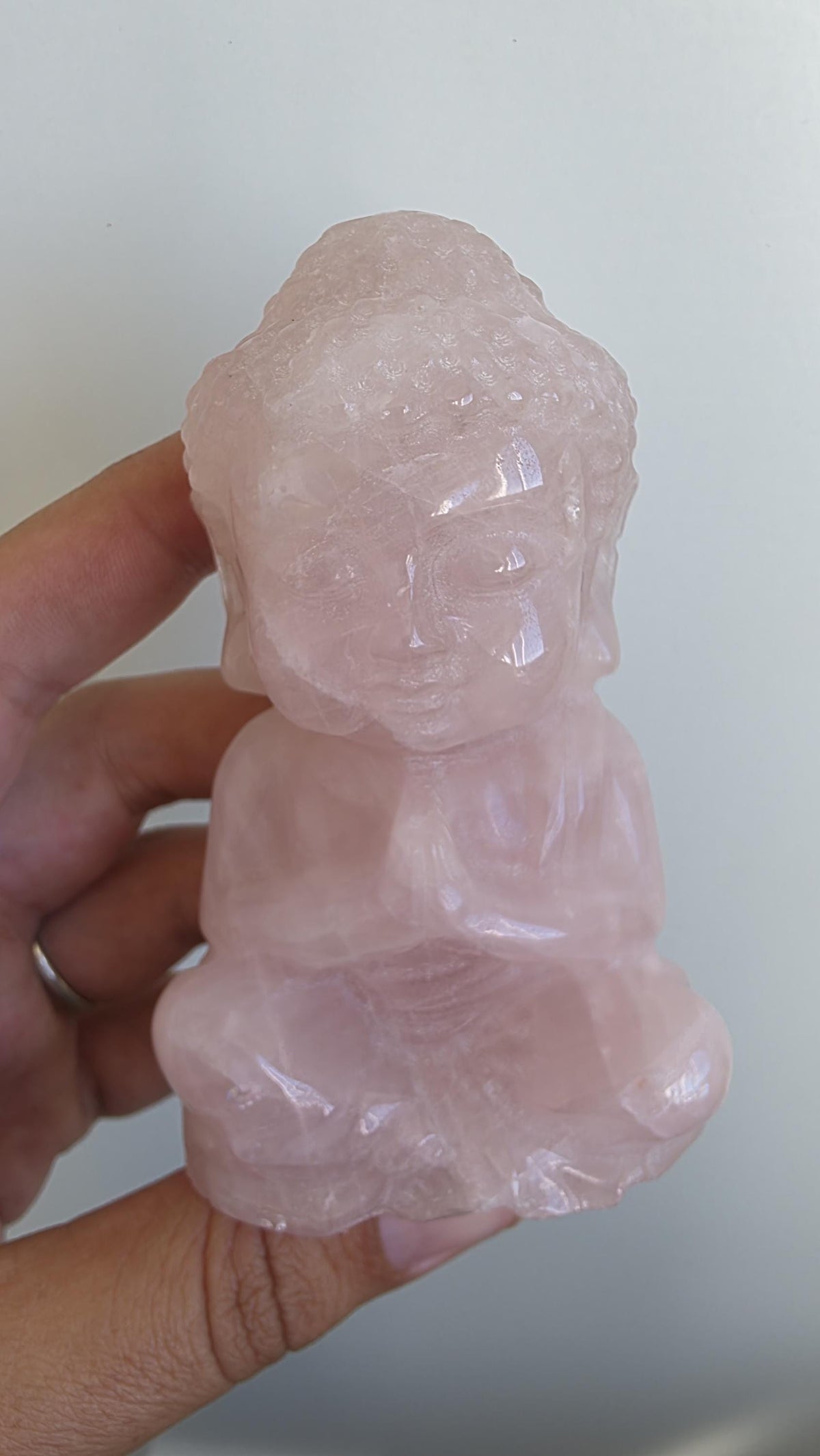 Rose Quartz Carved Baby Buddas