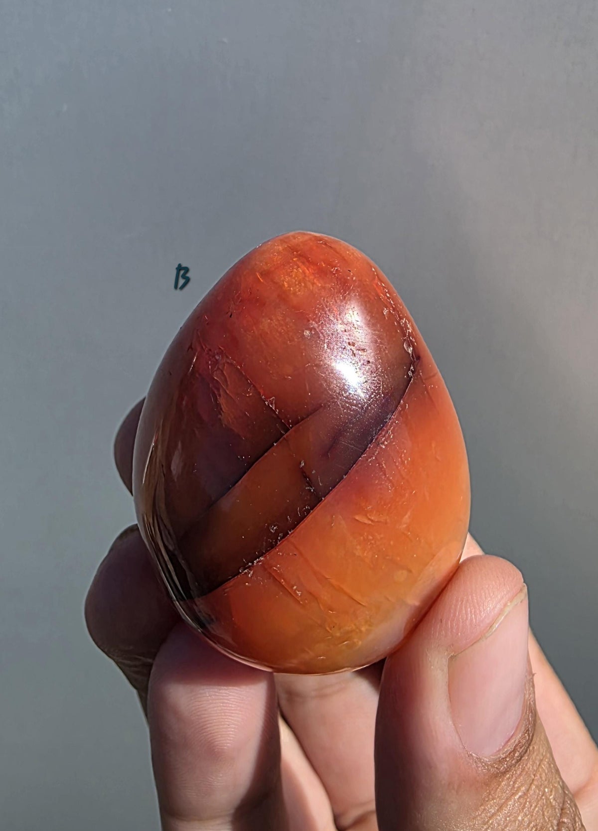 Polished Carnelian Crystal Egg