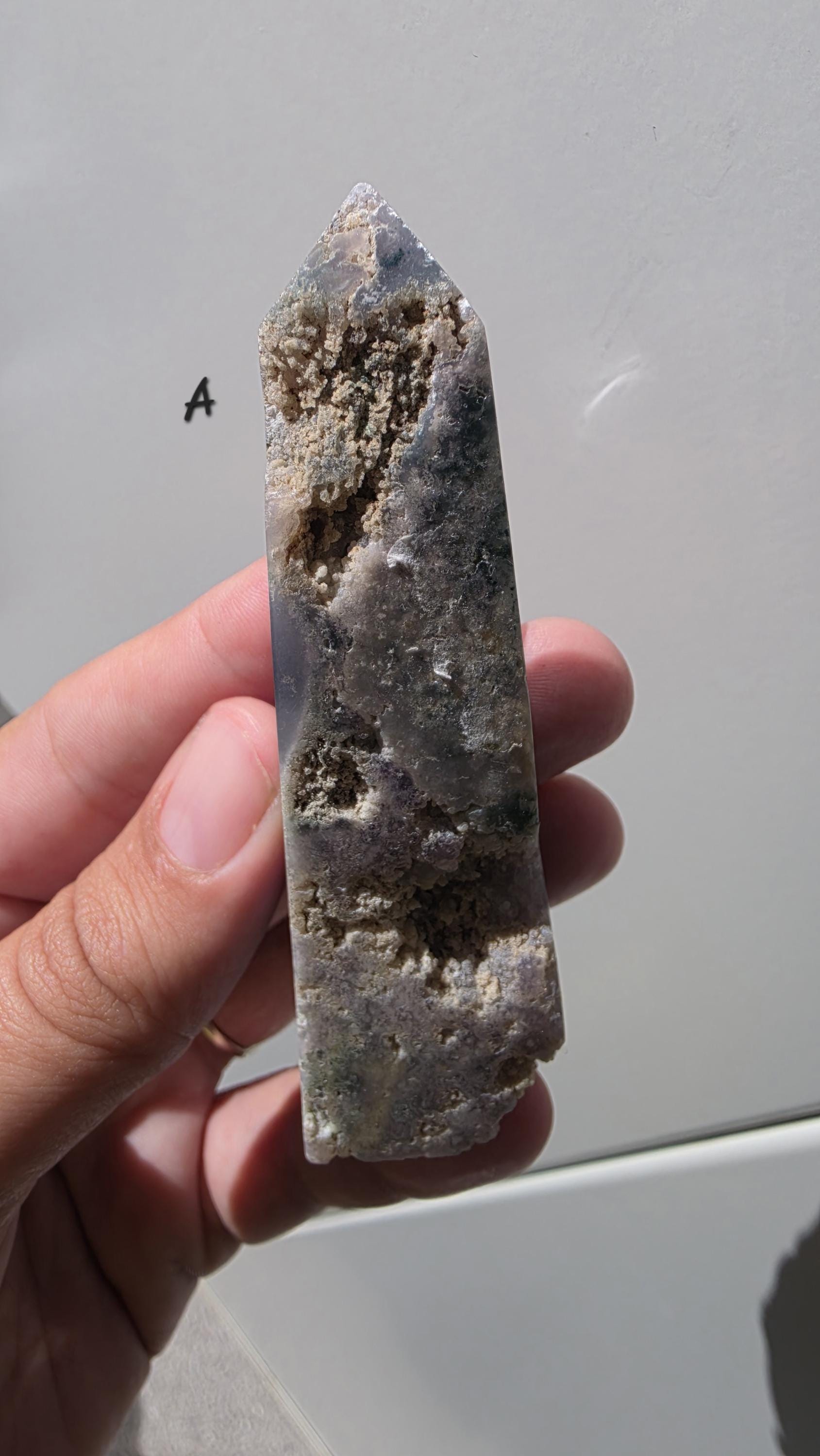 Polished Grape Agate Points: Botryoidal Chalcedony Towers (9.5-10cm)