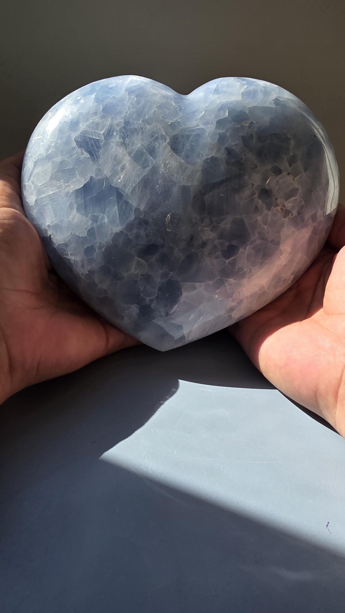 XL Statement Blue Calcite Heart ~ 2.9kgs