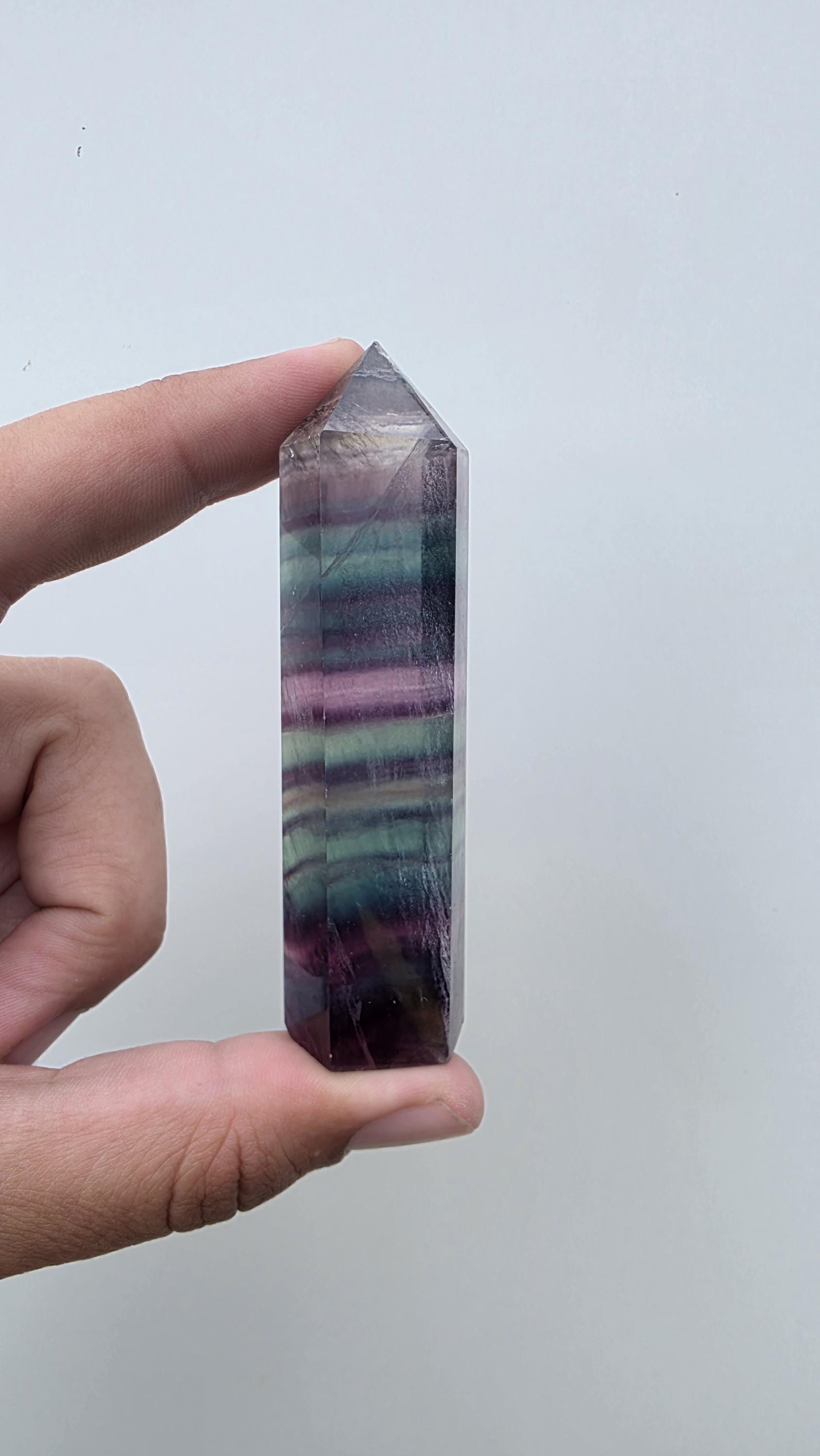 Rainbow Fluorite crystal point