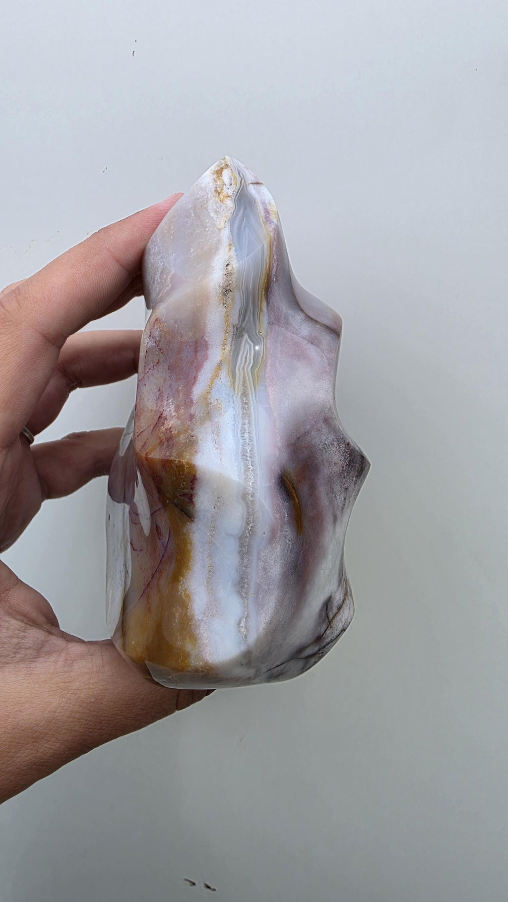 Large Polished Ocean Jasper flame carving