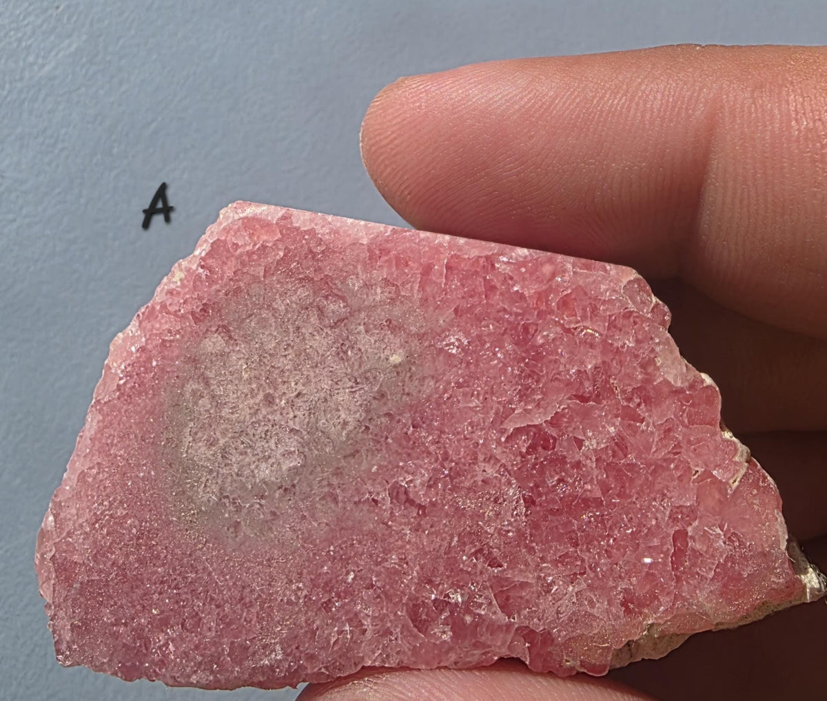 Rhodochrosite Slab from Capillitas Mine, Argentina – Half Polished Crystal Slice