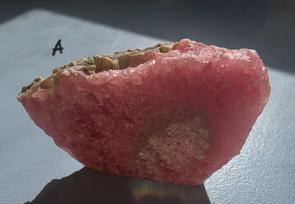 Rhodochrosite Slab from Capillitas Mine, Argentina – Half Polished Crystal Slice
