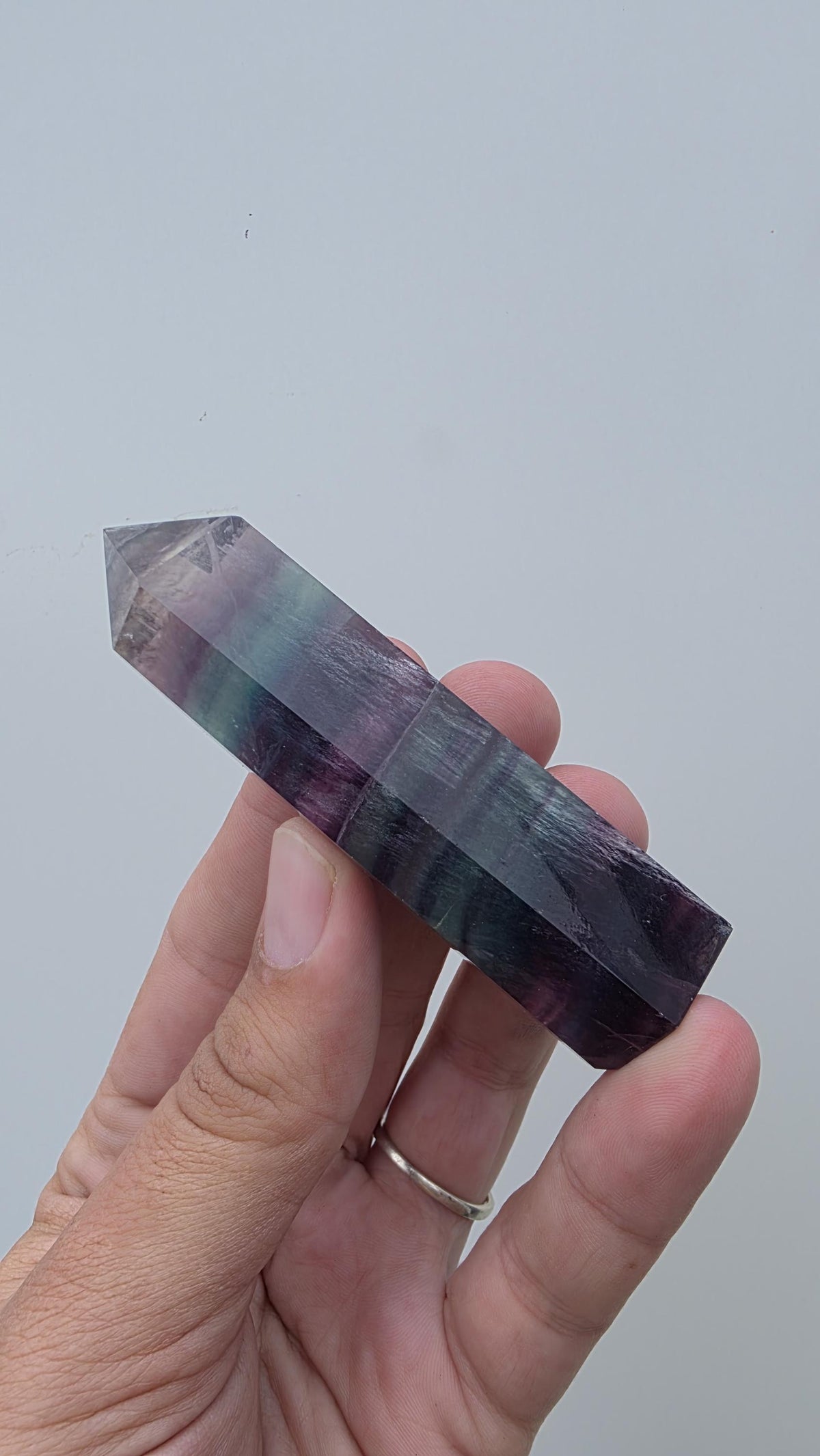 Rainbow Fluorite crystal point