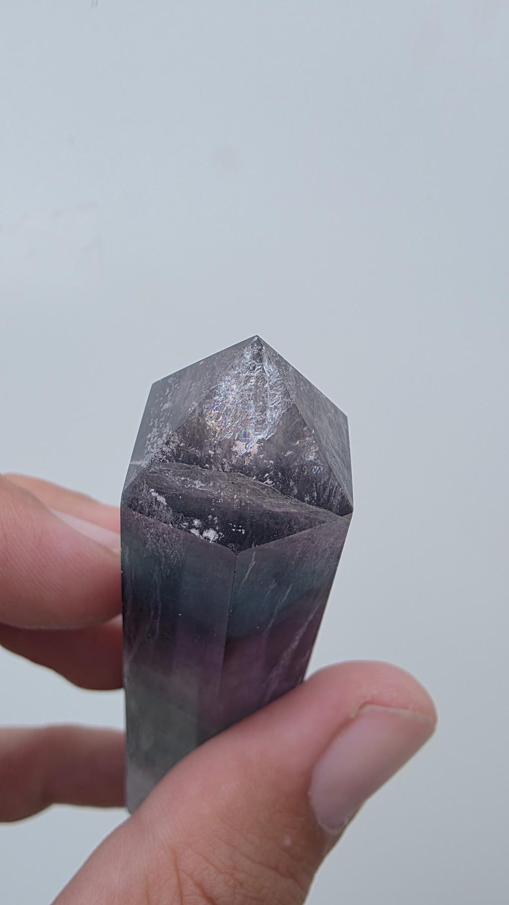 Rainbow Fluorite crystal point