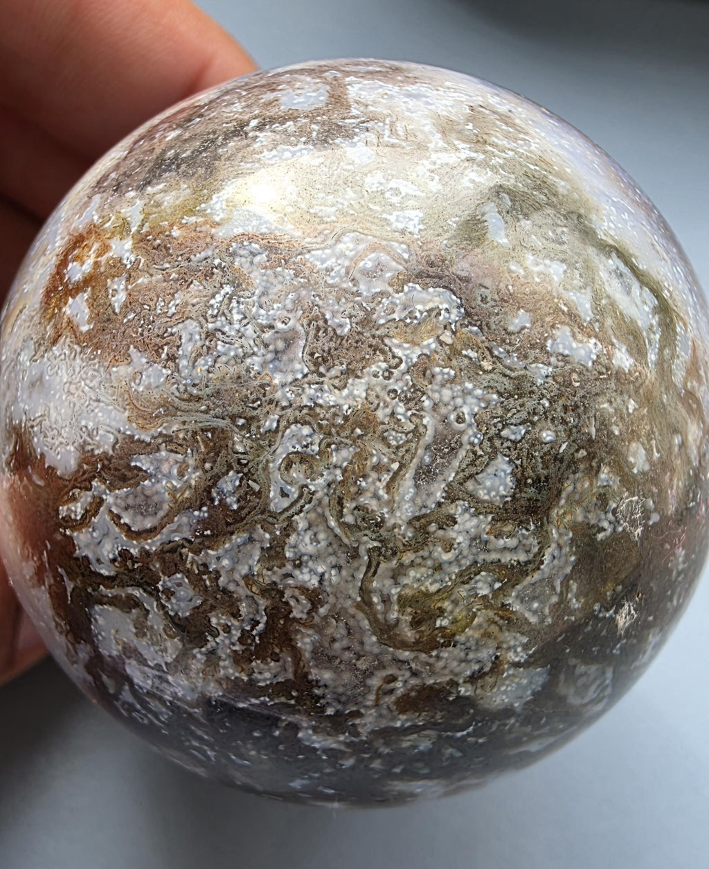 Ocean Jasper "seafoam" pattern sphere