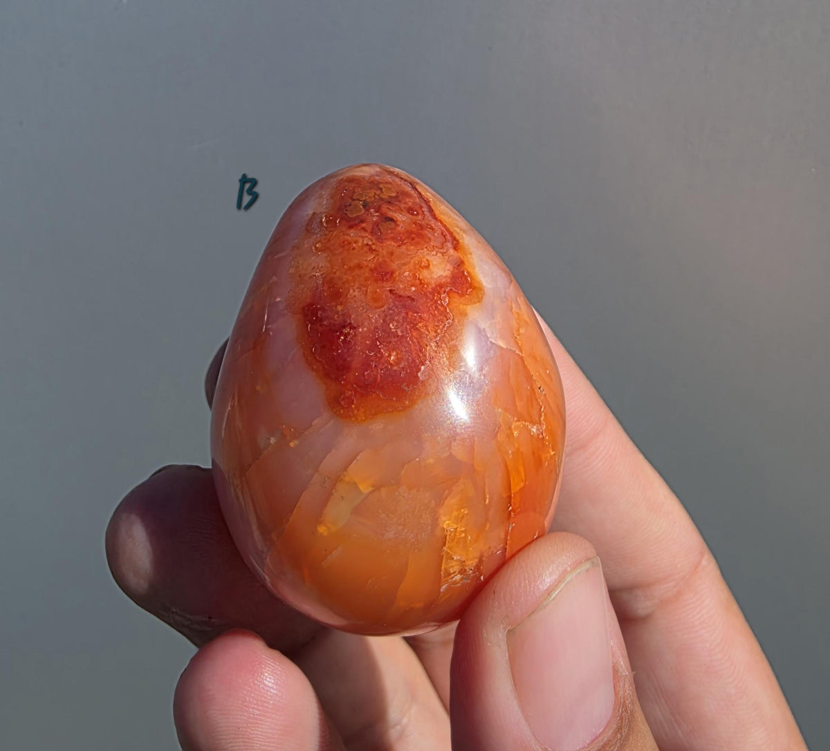 Polished Carnelian Crystal Egg