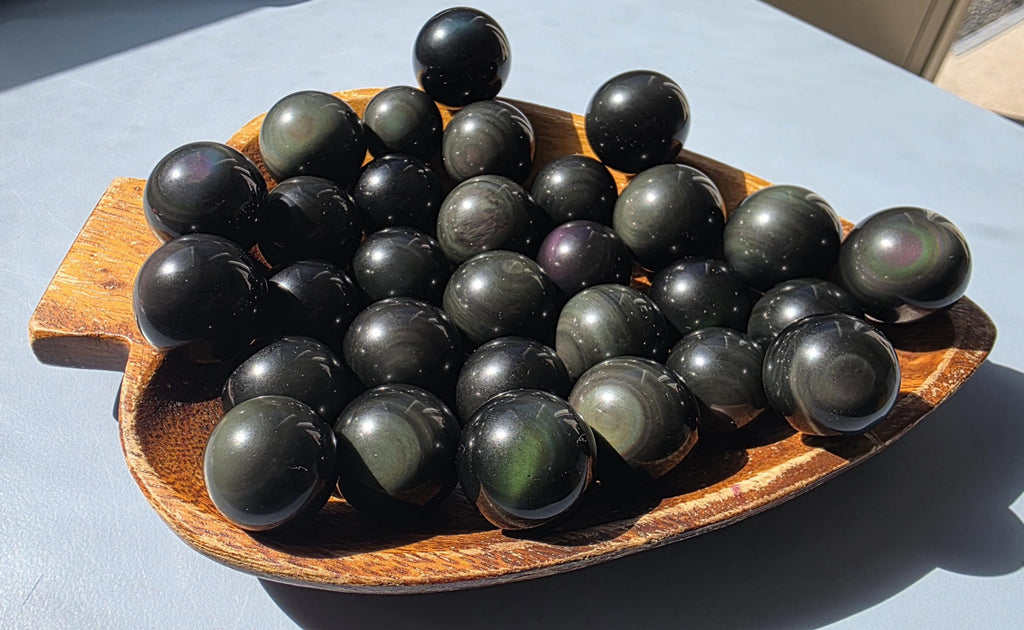 Mini Rainbow Obsidian Spheres Intuitively Chosen