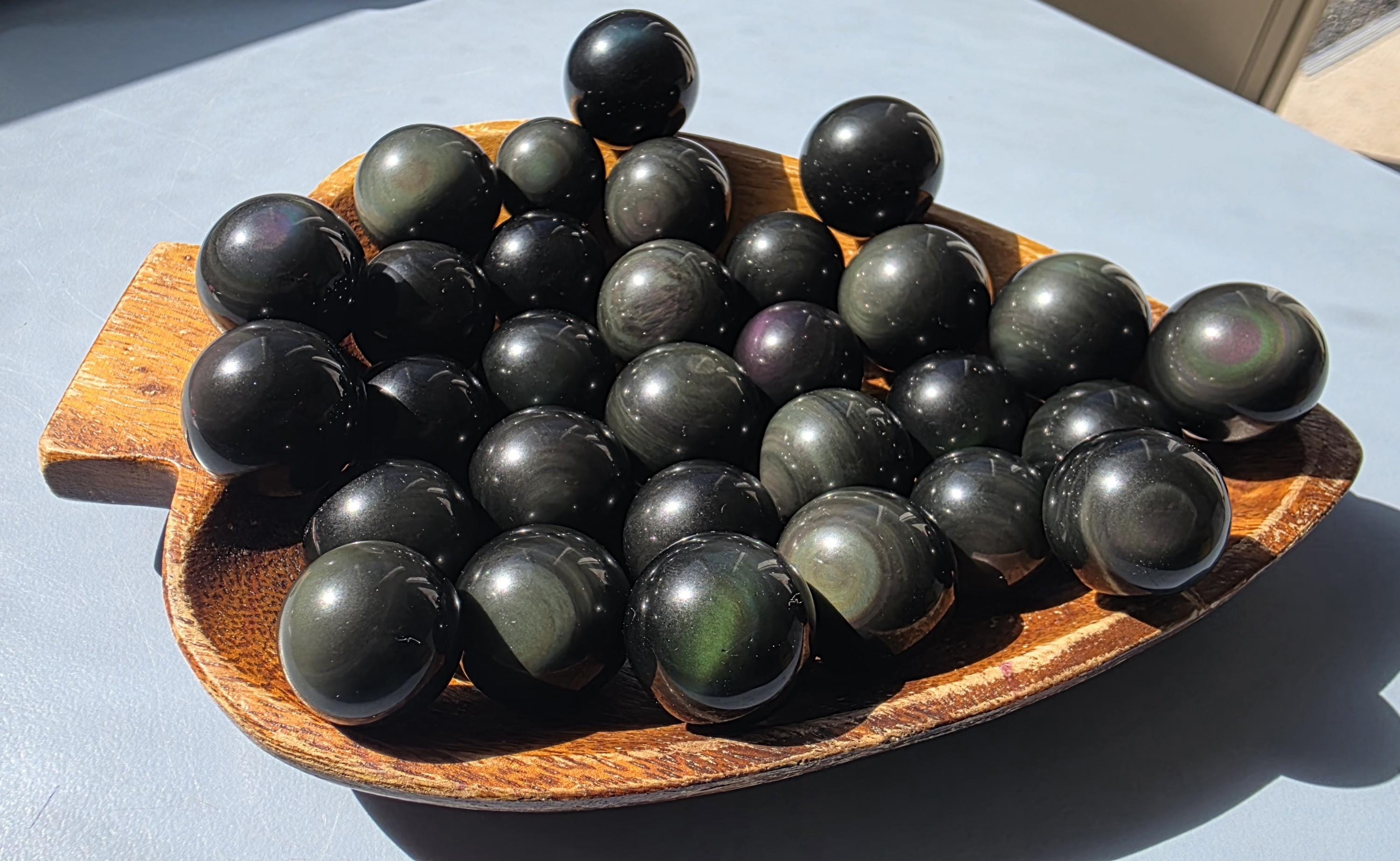 Mini Rainbow Obsidian Spheres Intuitively Chosen