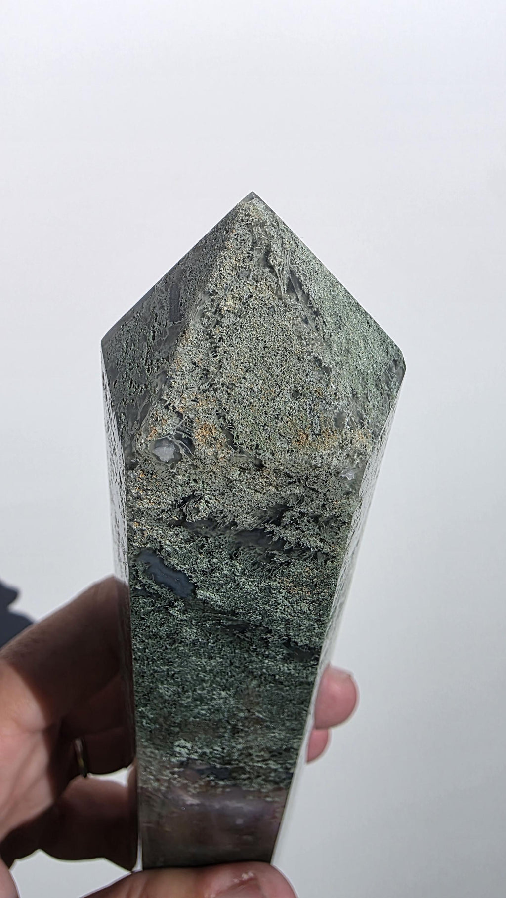 Large Moss Agate Tower