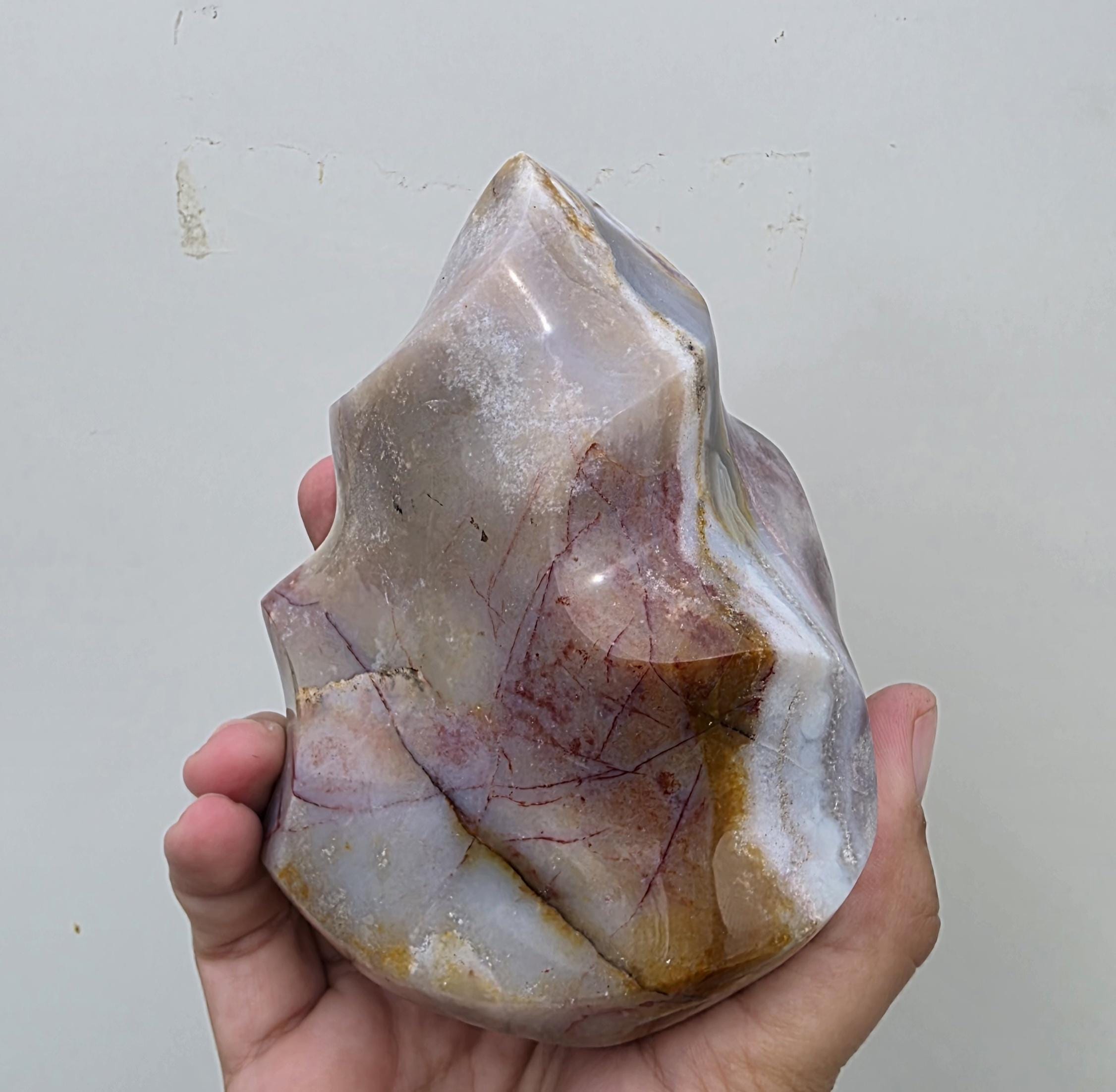 Large Polished Ocean Jasper flame carving