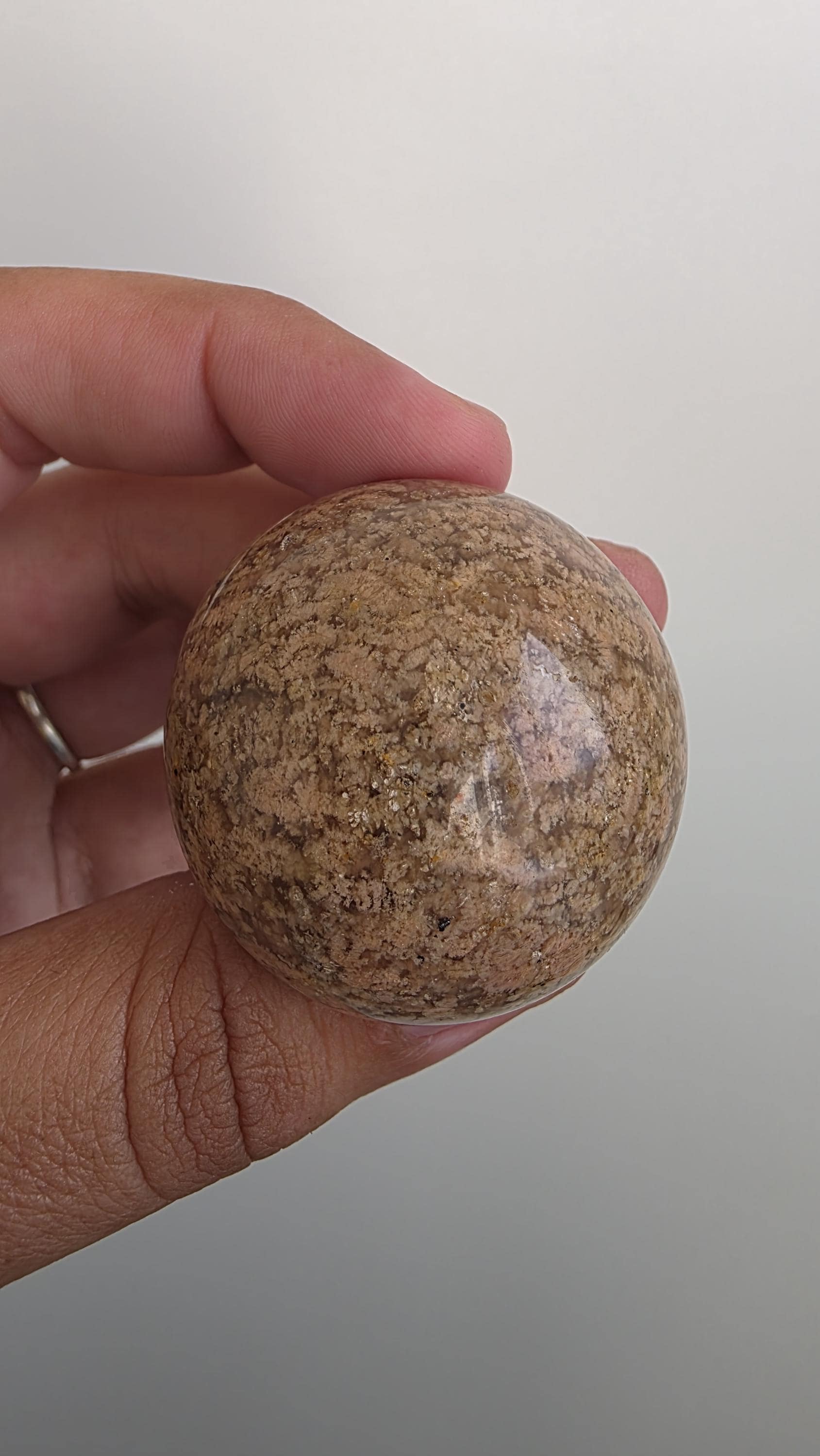 Flower agate carved mushroom ~ polished
