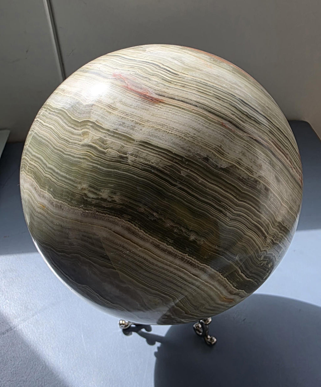 Extra large Banded calcite sphere ~ 5.08kgs