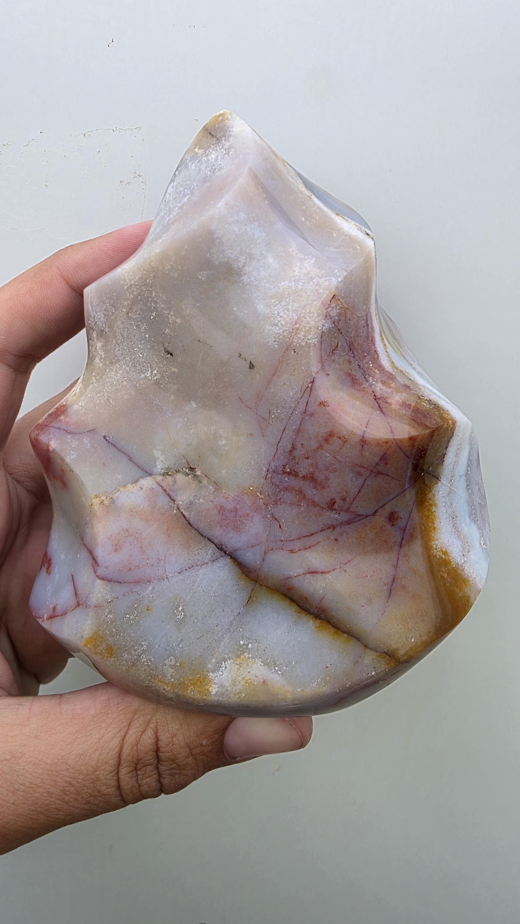 Large Polished Ocean Jasper flame carving