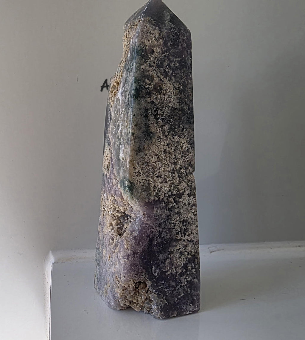 Polished Grape Agate Points: Botryoidal Chalcedony Towers (9.5-10cm)