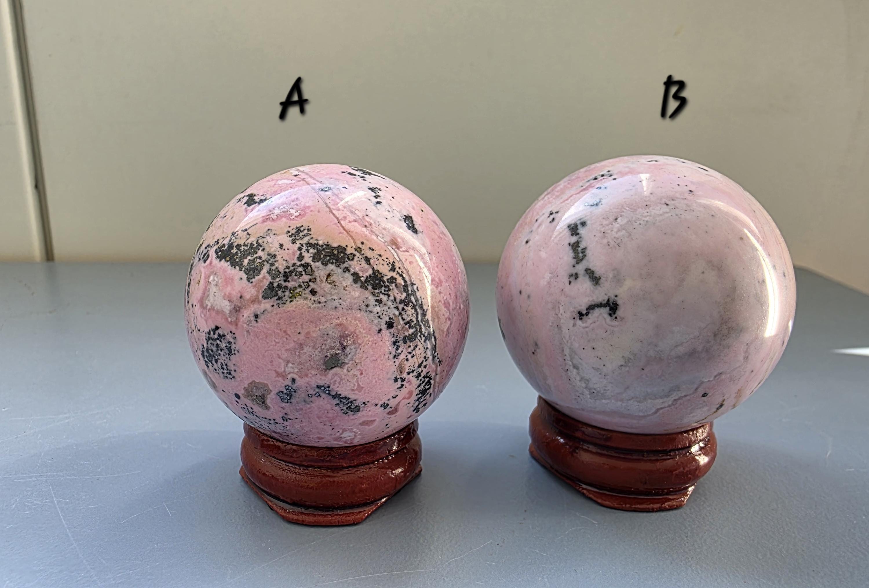 Puruvian Rhodonite Spheres