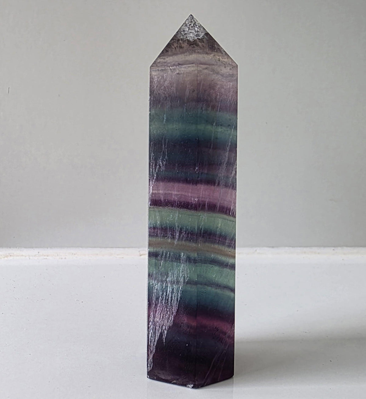 Rainbow Fluorite crystal point