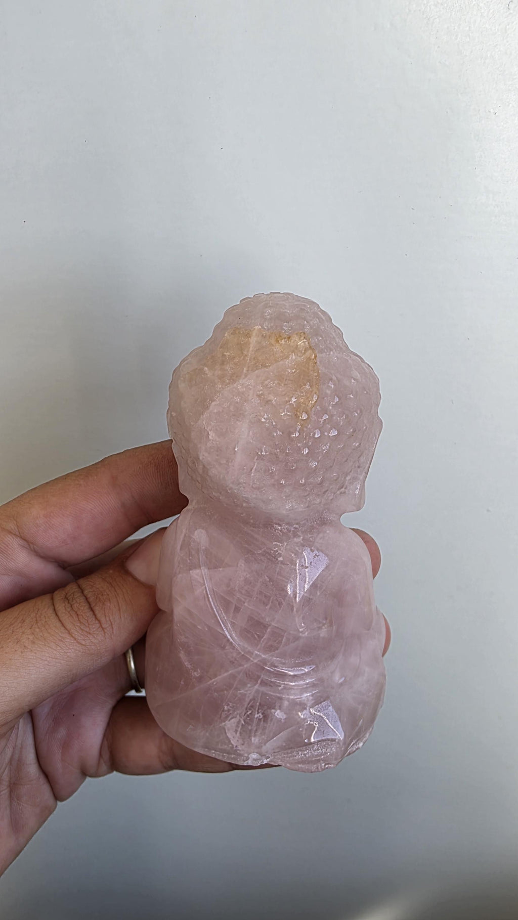 Rose Quartz Carved Baby Buddas