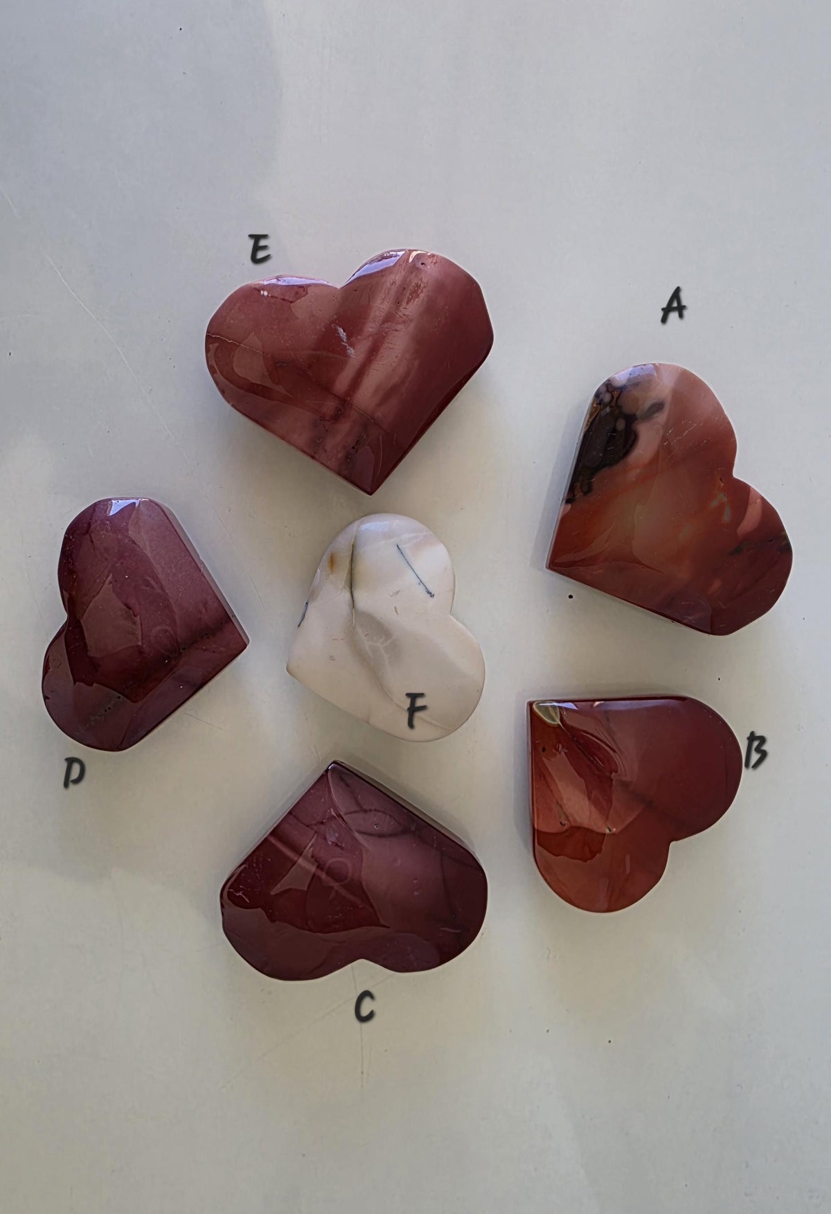 Australian Mookaite Hearts
