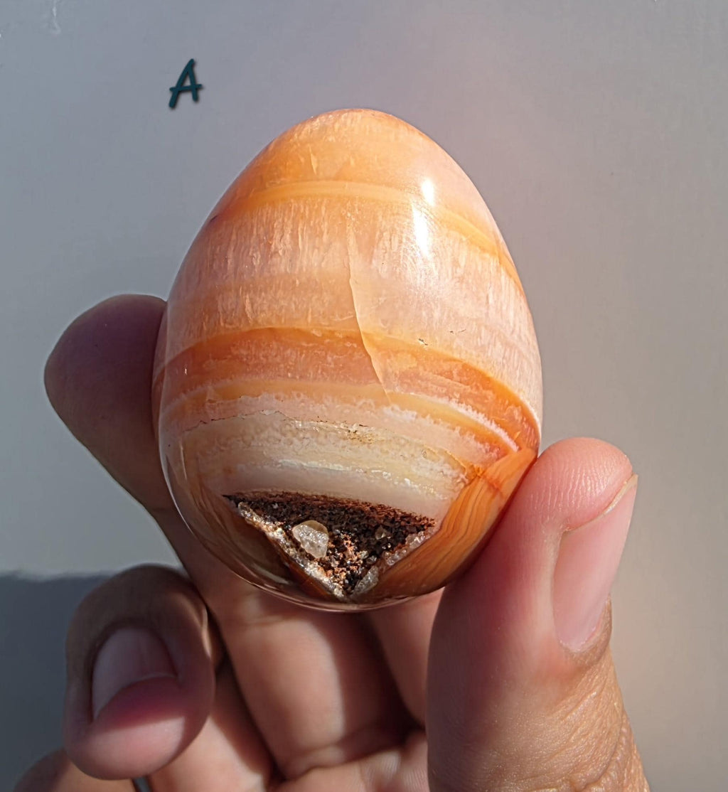 Polished Carnelian Crystal Egg