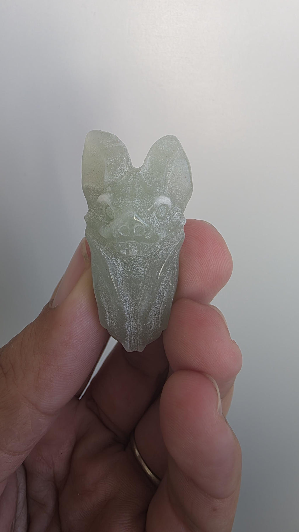 Small Crystal Bat Carvings ~ Rose Quartz ~ Green Aventurine ~ Tree Agate